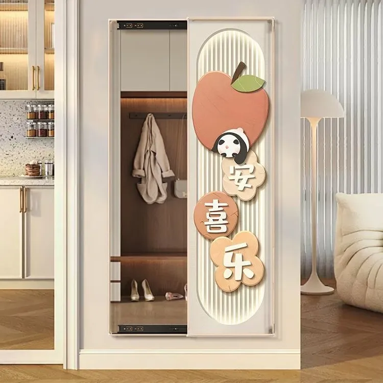 隐藏式全身镜子挂墙隐形推拉画卧室穿衣镜玄关走廊铝合金装饰镜画