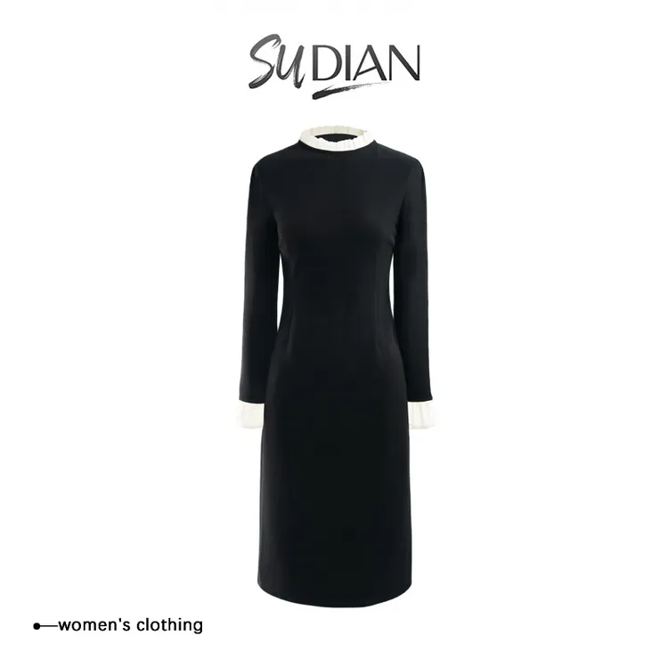 新款百搭遮肉显瘦大码女装连衣裙Q24CL2065（加绒）+Q24CL2065B（不