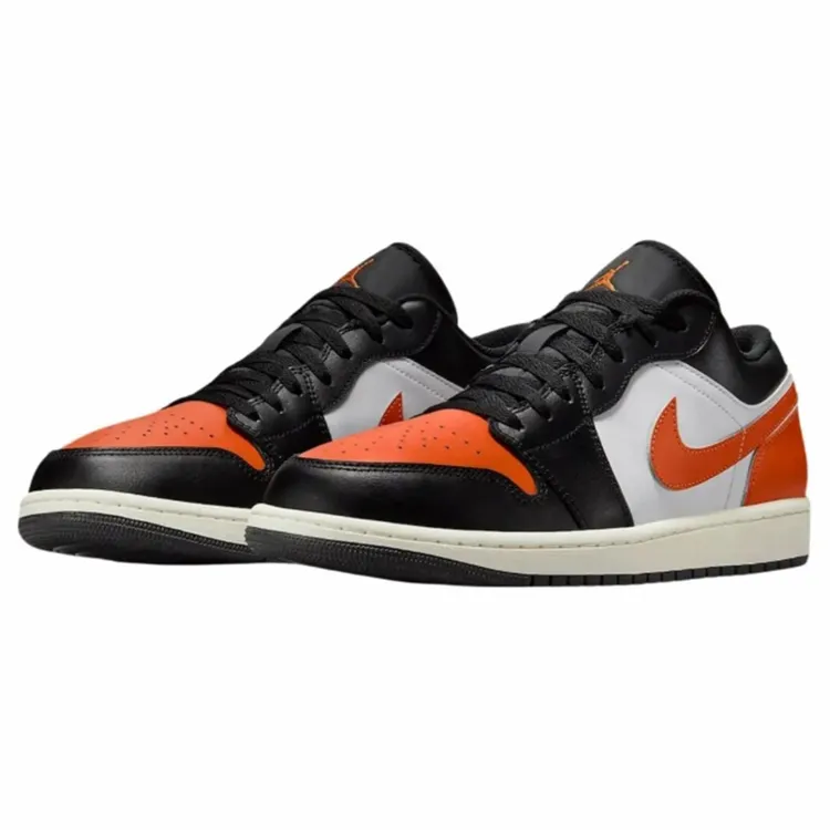 Air Jordan 1 Low AJ1 低帮复古篮球鞋 黑白橙 男款 553558-081