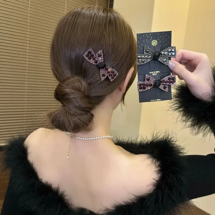 韩国复古水钻bb夹女生气质刘海夹碎发夹小香风侧边夹