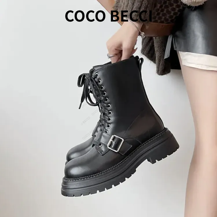 COCO BECCI 25秋新款甜酷风休闲百搭马丁靴