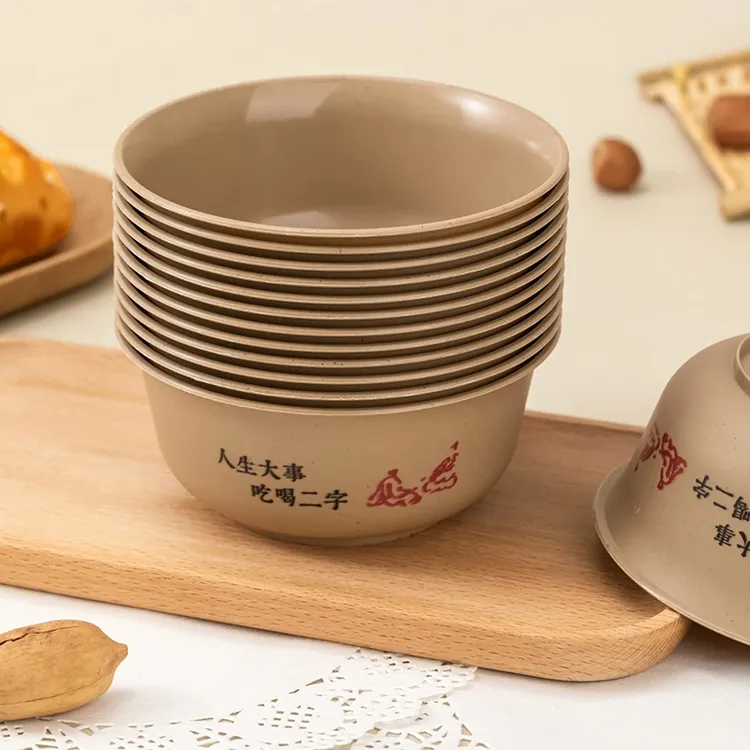 稻壳一次性碗食品级酒席加硬耐高温家用餐碗商用饭店环保降解用品