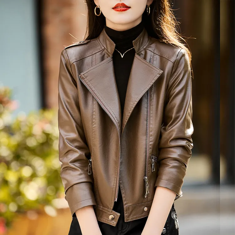 秋季pu小皮衣女春秋季外套2025年小个子短款气质黑色机车皮夹克潮