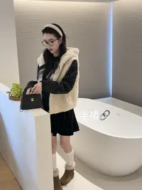  【丝绒小半裙】2025秋冬韩档口松紧腰丝绒小半裙（带安全裤）