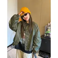 YUUKO 飞行员宽版经典棒球夹克外套—25147