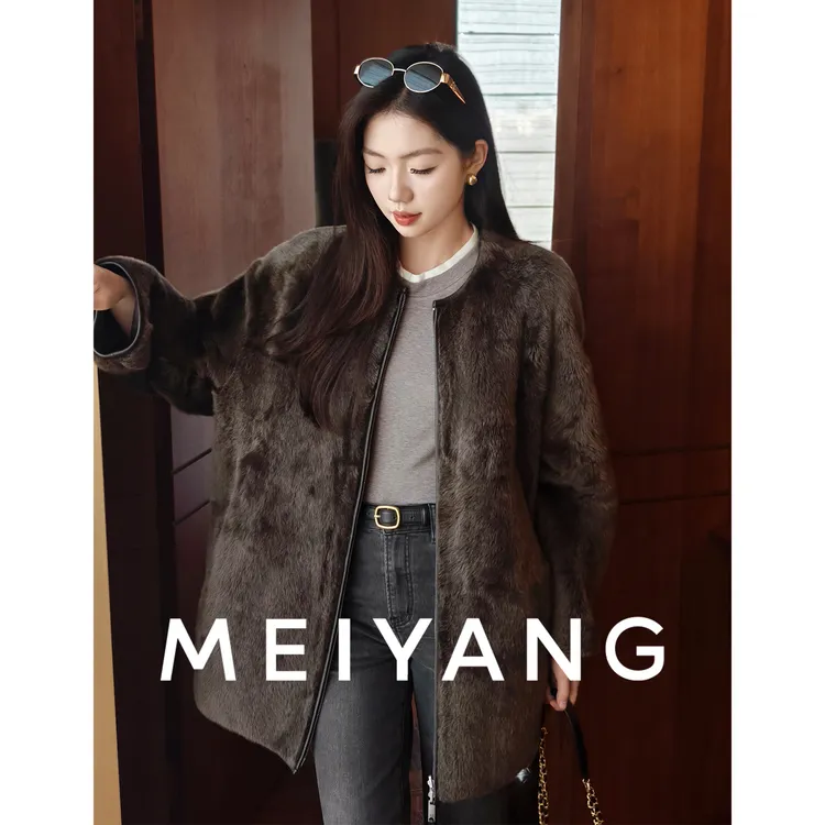 美洋MEIYANG 唐顿拉贡外套【商场同款】 羊毛皮|皮毛一体皮草