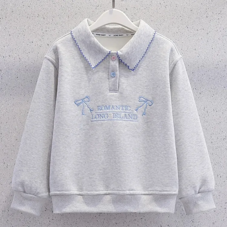 女童卫衣春秋款2025新款女孩衣服中大童POLO领打底衫儿童秋季上衣