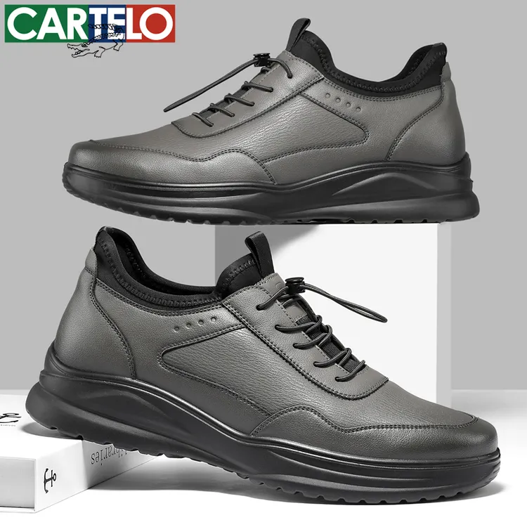 CARTELO/卡帝乐鳄鱼秋冬休闲皮鞋软底防水防滑商务行政百搭休闲鞋