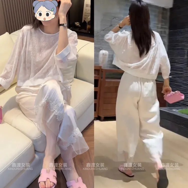 2025夏季新款时尚显瘦气质女士网红洋气两件套百搭款D21457