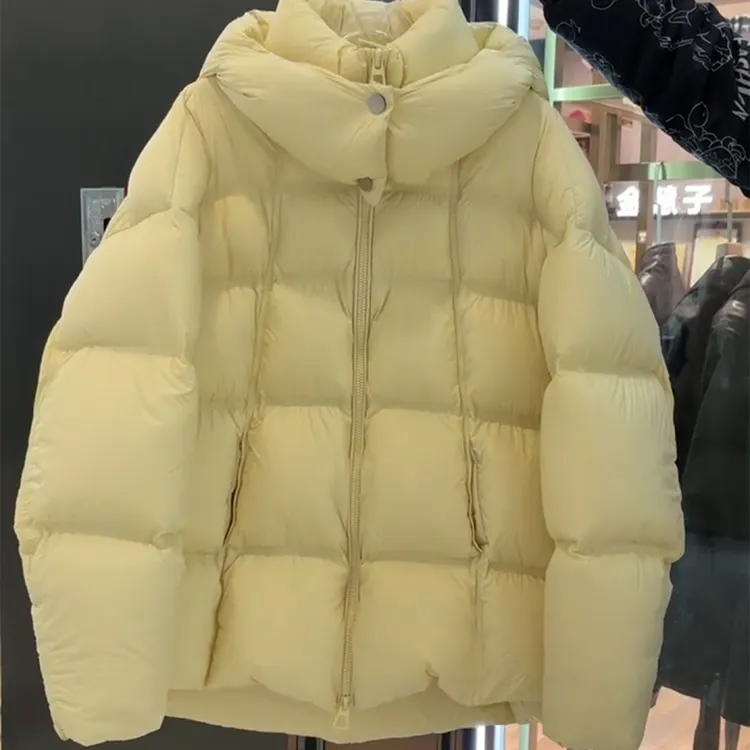 连帽短款棉服女2025新款冬季时尚超好看显白加厚外套纯色宽松棉衣