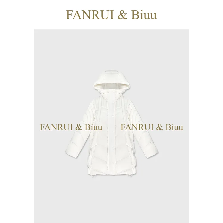 FANRUI/泛芮 「逸格融冬」菱形压线设计90白鸭绒中长款羽绒服B19773