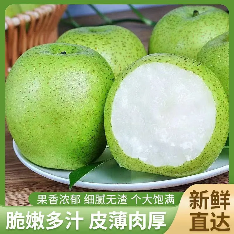 安徽砀山梨精品皇冠梨 青皮梨脆甜爆汁 水果 细腻无渣