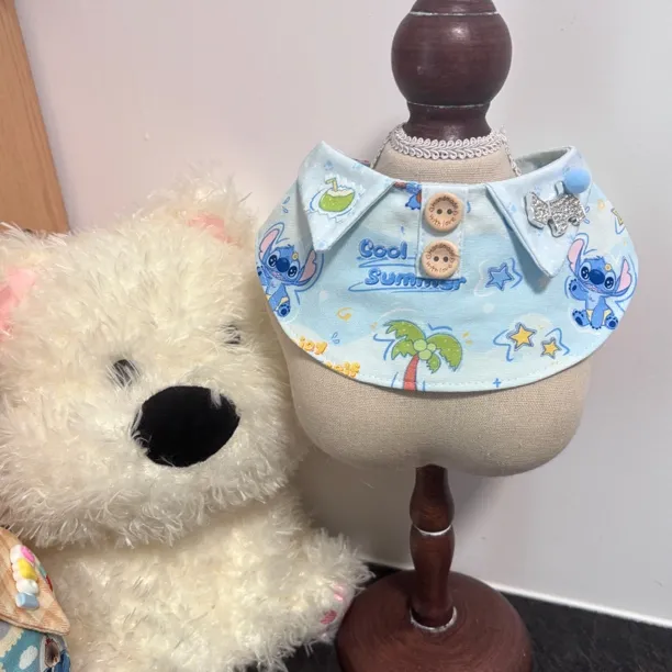 Sixpets宠物猫狗史迪奇口水巾可爱口水巾猫狗通用
