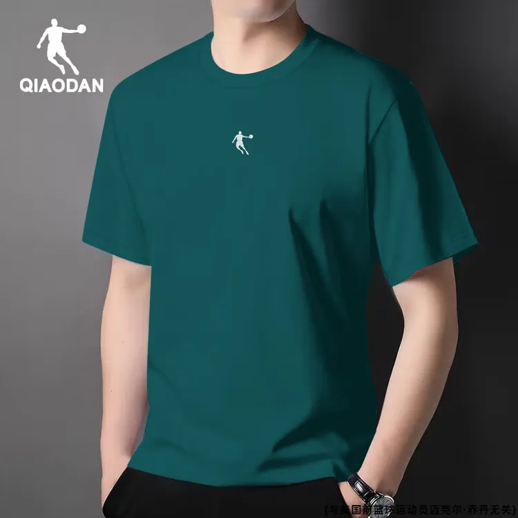 乔丹短袖T恤男2025夏季新款官方正品百搭男士圆领宽松纯色半袖男t