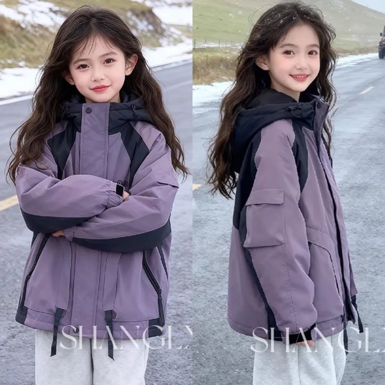 女童冲锋衣夹棉巨好看外套女大童冬装三合一2025新款今年流行爆款