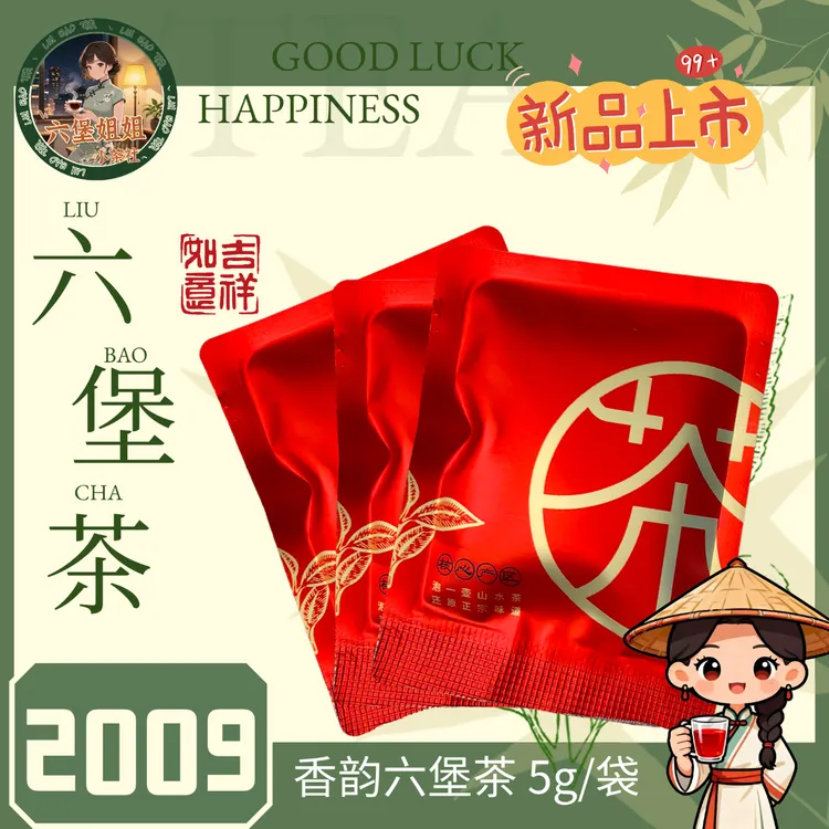 【体验价】2009年新品发布陈香药香参香槟榔香香韵特级六堡茶5g*3袋