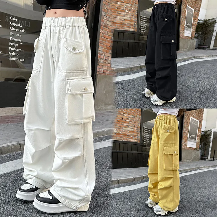 女童春秋工装裤宽松中大童女孩6-12岁冬款时尚裤子外穿甜酷街舞潮