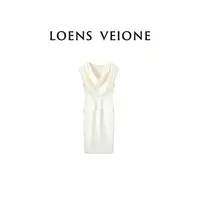 LOENS VEIONE/罗拉 2025款荡领设计高级感轻奢连衣裙25CVBC0104N