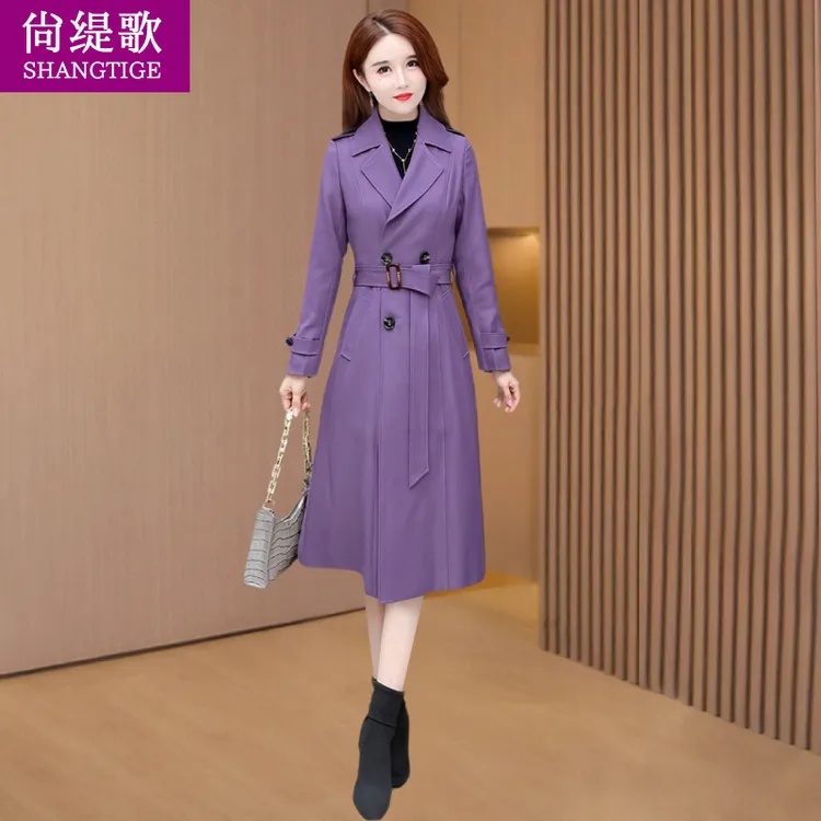 气质时尚中长款风衣女2025春秋新款双排扣高级感显瘦轻奢正式场合