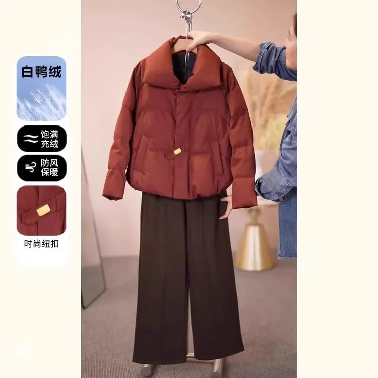 中年妈妈冬装羽绒服2025新款洋气中老年女装冬季时尚保暖立领外套