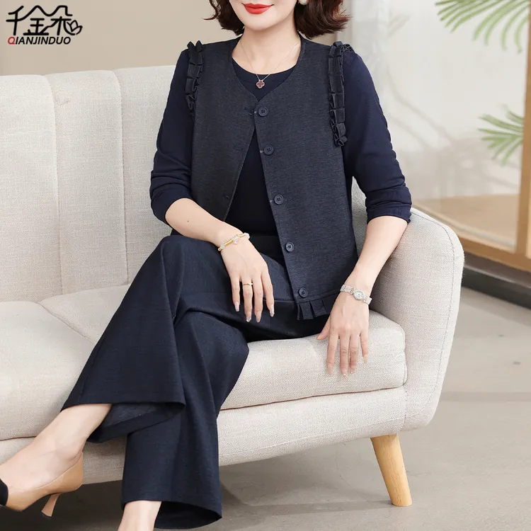 妈妈秋装2025新款套装端庄大气中老年时尚女装贵夫人品牌洋气上衣