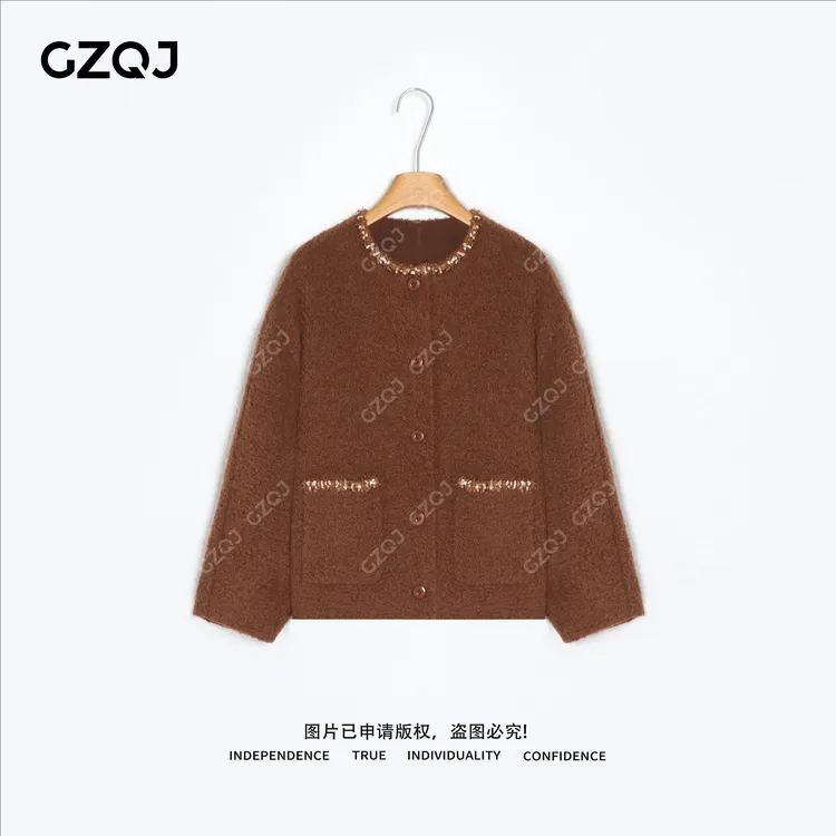 广州琴姐【星绒贝果】复古重工羊毛毛绒绒外套女2025秋冬新款 72809