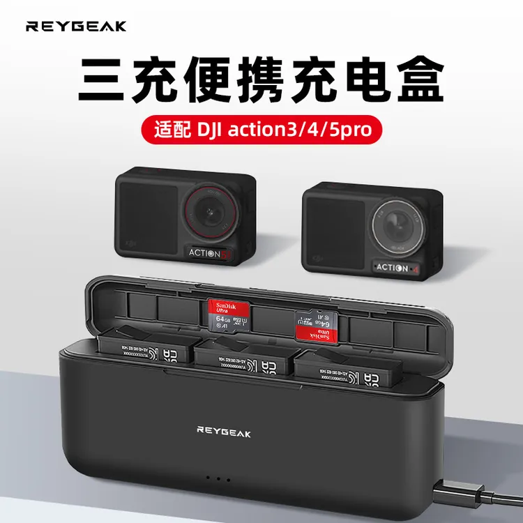 锐际适用大疆action/Osmo 360电池GoPro三充盒影石ACE耐寒电池1个