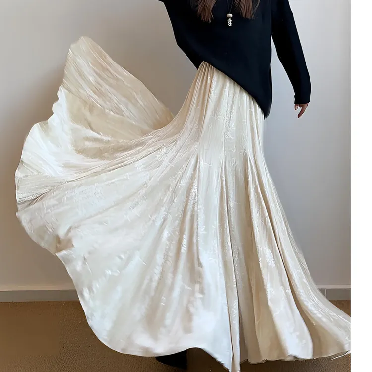 【有内衬-国风大摆丝绒鱼尾裙】步步生莲新中式国风显瘦长款半身裙