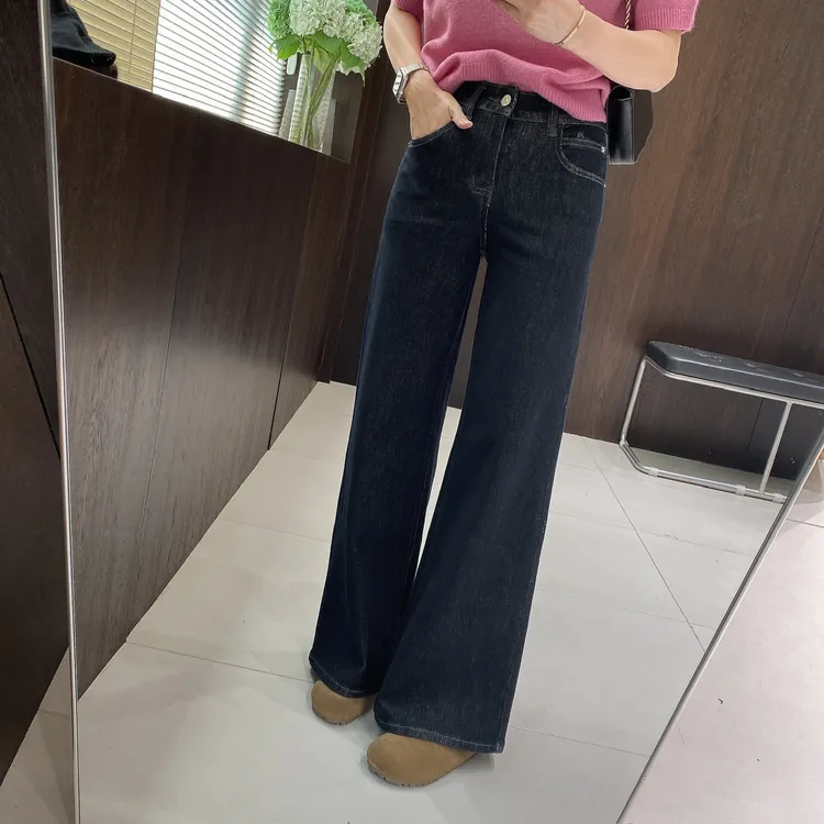 IMFLY金小金自制女装 牛仔裤DYK2799早秋时尚百搭微喇女士裤子