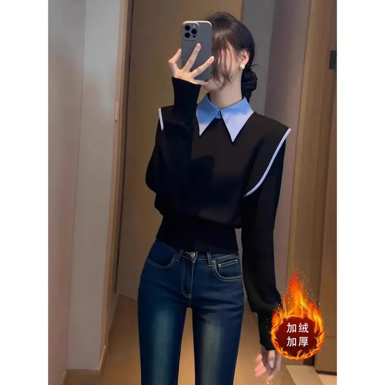 显瘦卫衣时尚套头高级感休闲长袖2025秋冬气质减龄上衣舒适打底衫