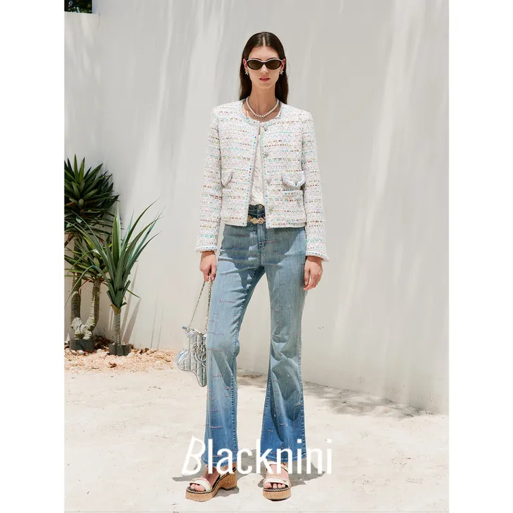 blacknini"棉花糖系列"法国SCOP多彩粗花呢BE20DF018