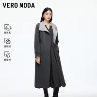Vero Moda毛呢大衣2025秋冬新款含绵羊毛桑蚕丝双面呢百搭松弛感