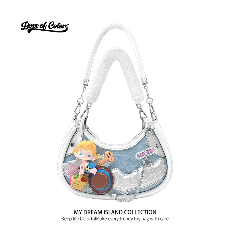 【碧蓝守望】BOCO设计师原创娃包撞色牛仔辣妹甜酷风腋下单肩斜挎包