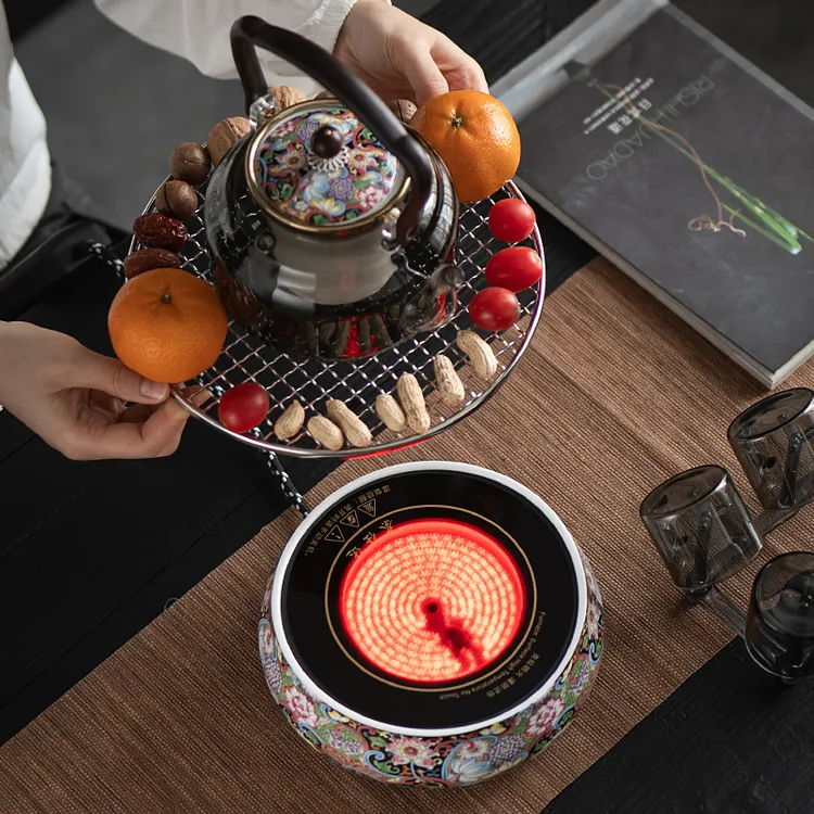 珐琅语音控制电陶炉陶炉蒸煮家用耐热玻璃煮茶茶壶围炉套装煮茶壶