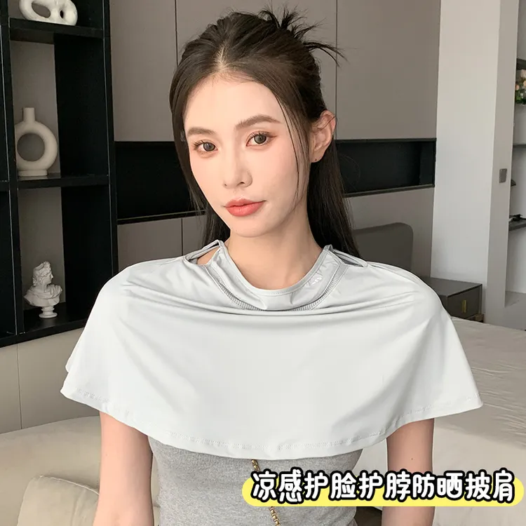 25新款防晒面罩披肩女夏季遮阳防紫外线护颈透气户外骑行挂耳套头