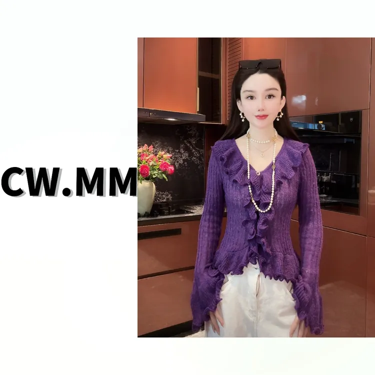 CW.MM 【紫水晶】洋气减龄高弹设计感上衣