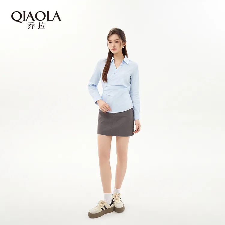 QIAOLA/乔拉【浮光浅梦】春夏新款法式极简减龄休闲高级感衬衫预售