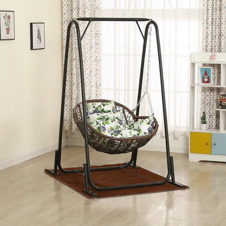 新款吊篮藤椅单人儿童秋千室内外家用摇椅阳台吊兰鸟巢摇篮椅千秋