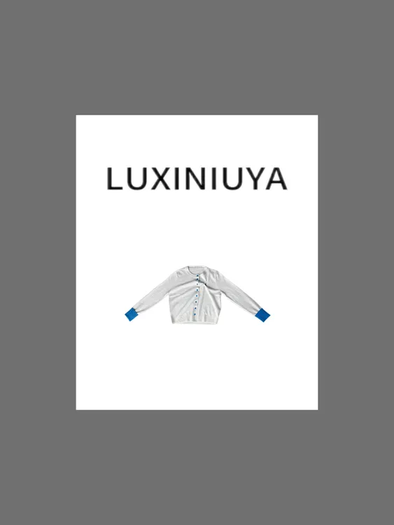 【LUXINIUYA】醒春色彩48支精纺羊毛拉夫针织开衫绿色上衣CX2865
