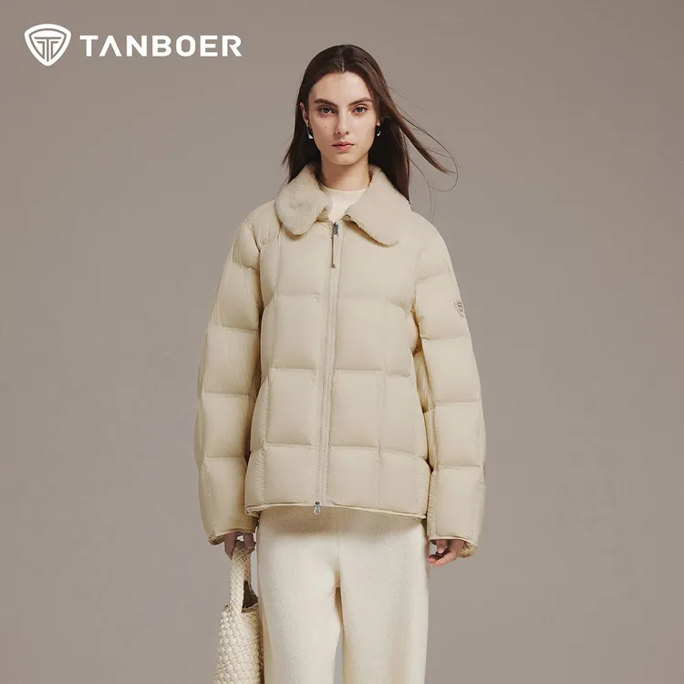 坦博尔女布朗尼秋冬短款百搭流光风羽绒服TB5530378Z