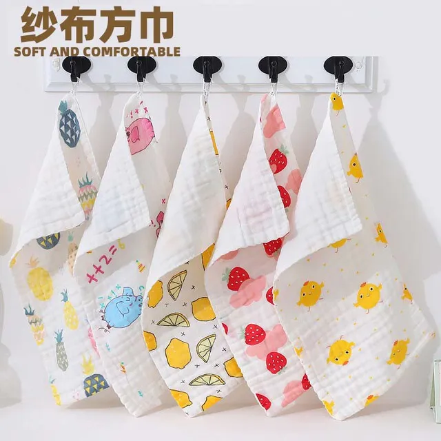 宝宝口水巾婴儿a类全棉6层纱布方巾儿童幼儿园毛巾手帕初生拍嗝