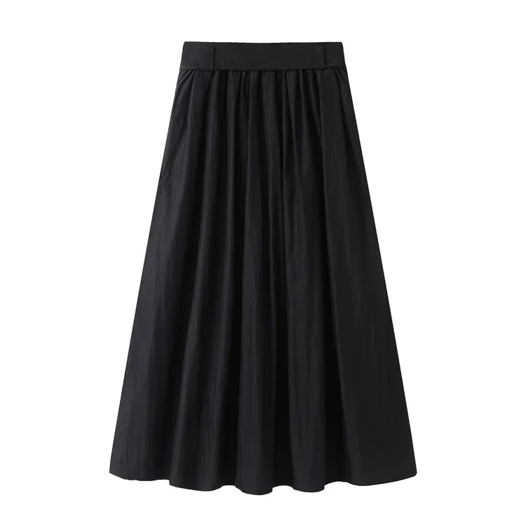 艾家商场同款2025早秋季新款时尚百搭高腰显瘦半身裙A字裙女3043