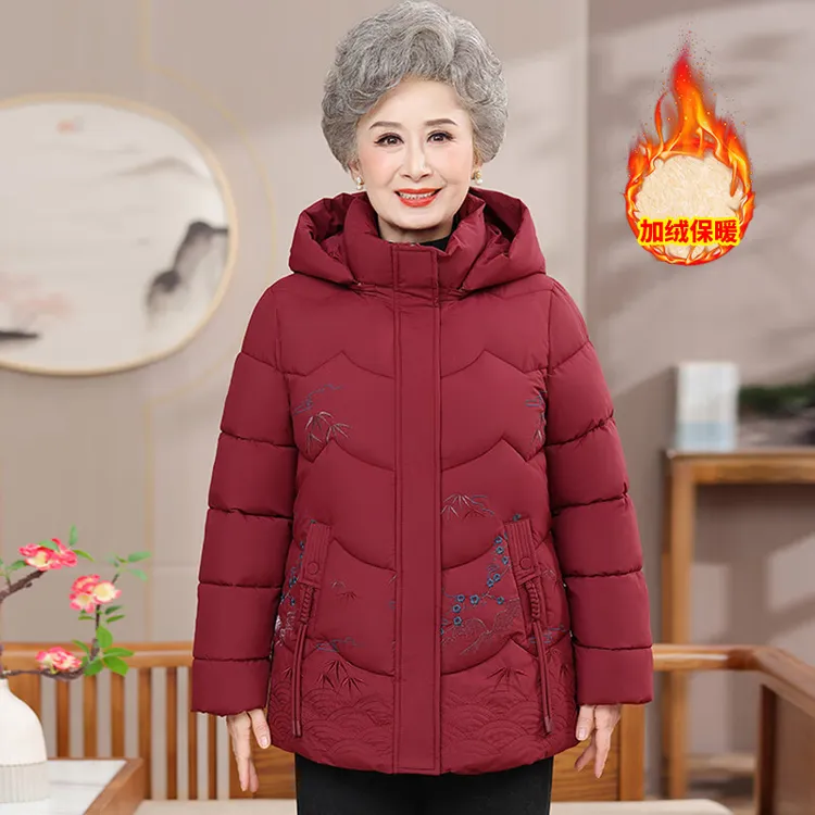 老年人棉袄妈妈装女奶奶装冬装棉衣加厚加绒老人棉服外套老太太