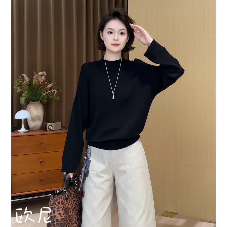 欧尼私服【立领老钱上衣】2025早秋极简纳米丝显瘦短袖2507C4069