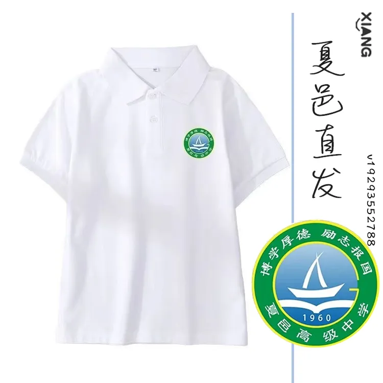 夏邑县重点高中校服高级中学夏季polo衫短袖透气抗菌T恤工厂直发