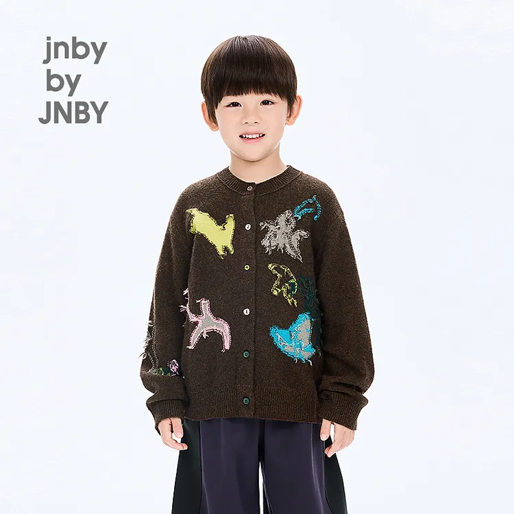 [美丽诺羊毛]新款江南布衣童装短款开襟毛衫25秋男女童1P8310210