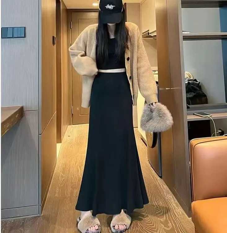 【正版原版】【两个裙长】鱼尾半身裙女秋季2025新款高腰显瘦a字裙子