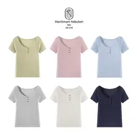【亏】MN【云肩素影】大圆领插肩袖简约百搭T恤 SZ2231