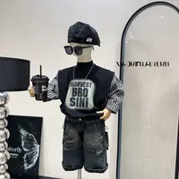 【现货】2025假两件卫衣秋冬新款韩版男儿童洋气痞帅童装宽松Q58055
