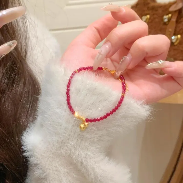铜合金手链 新中式国潮风丨蹦迪珠小葫芦红水手链 R019